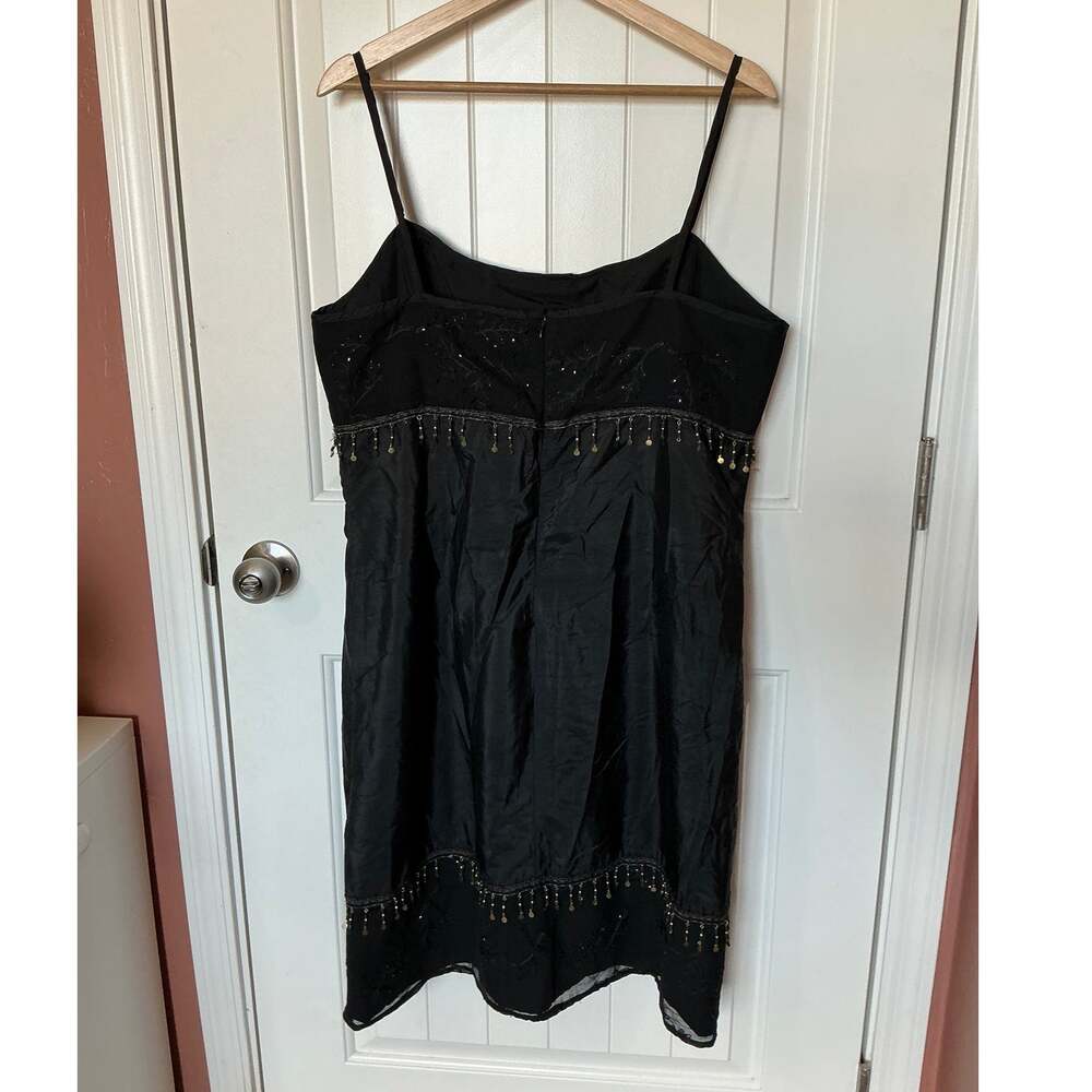 NWT Y2K Beader's Touch Silk Beaded Dress W12 Black - Picture 2 of 8